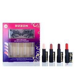 Buxom Party Girl Pout For Women (Bigo + Glowing + Flushed + Fiery) Powerfull Plum Lipbalm (4 X 3.2ml) + Eye Veil