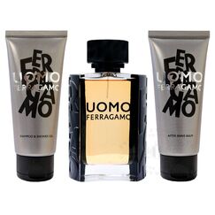 Salvatore Ferragamo Uomo For Men Eau De Toilette 100ml + Shampoo & Shower Gel 100ml + After Shave Balm 100ml