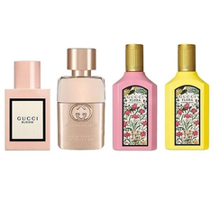Gucci For Women Mini Set 4X5ml (Guilty Eau De Toilette + Flora Gorgeous Orchid Eau De Parfum + Flora Gorgeous Gardenia Eau De Parfum + Body Lotionoom Eau De Parfum)