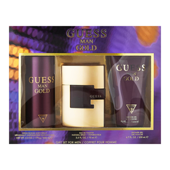 Guess Gold For Men Set Eau De Toilette 75ml + Shower Gel 200ml + Body Spray 226ml (New Pack)