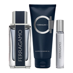 Salvatore Ferragamo Ferragamo For Men Set Eau De Toilette 100ml + Eau De Toilette 15ml + Shampoo & Shower Gel 100ml