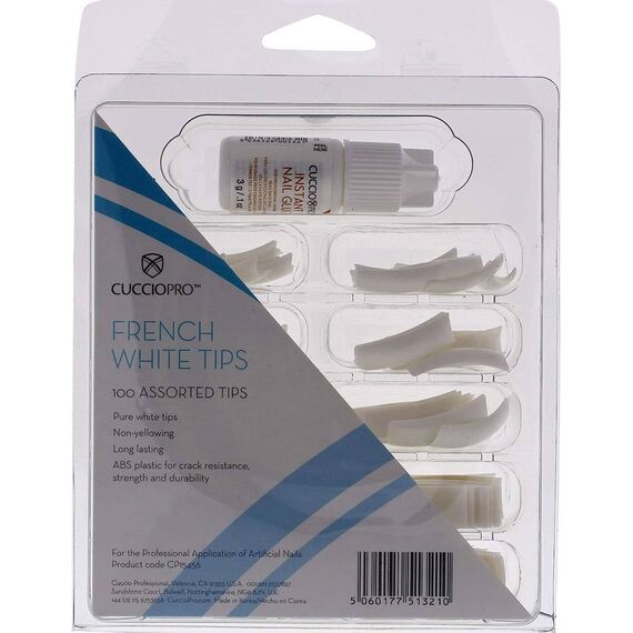 Cuccio Pro Pro French White Tips For Women Acrylic Nails 100pcs