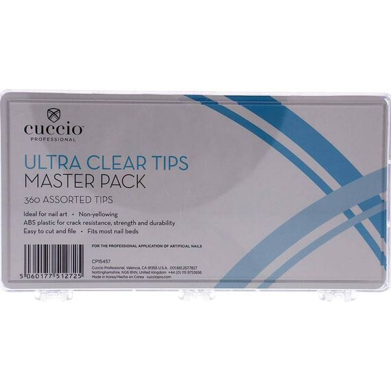 Cuccio Pro Pro Ultra Clear Tips Masterpack For Women Acrylic Nails 360pcs