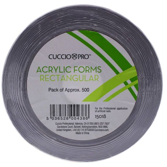 Cuccio Pro Acrylic Nail Forms Rectangular 500 Pcs