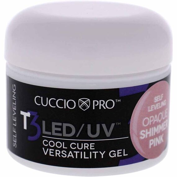 Cuccio Pro T3 Cool Cure Versatility Self Leveling Opaque Shimmer Pink For Women Nail Gel 1oz