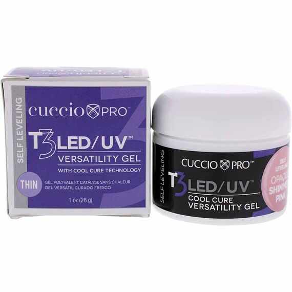 Cuccio Pro T3 Cool Cure Versatility Self Leveling Opaque Shimmer Pink For Women Nail Gel 1oz, 3 image