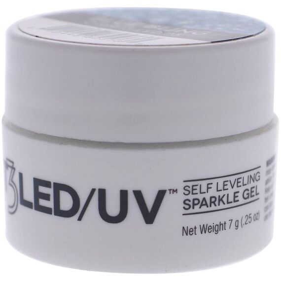Cuccio Pro T3 Self Leveling Sparkle Gel Blue Bling For Women Nail Gel 0.25oz