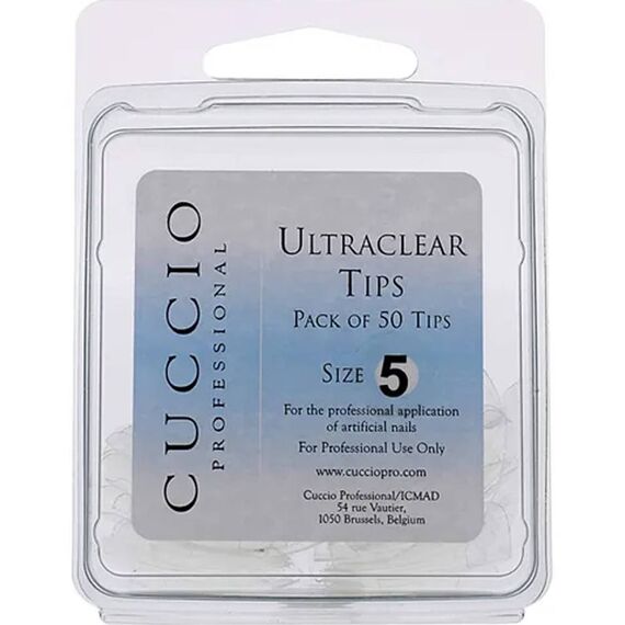 Cuccio Pro Ultraclear Tips 5 For Women Acrylic Nails 50pcs