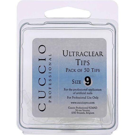 Cuccio Pro Ultraclear Tips 9 For Women Acrylic Nails 50pcs