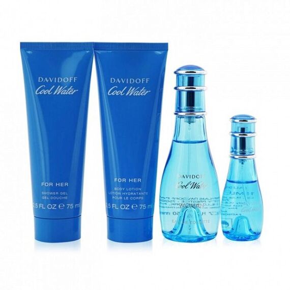 Davidoff Cool Water Woman Eau de Toilette 50ml + 15ml + Body Lotion 75ml + Shower Gel 75ml, 3 image