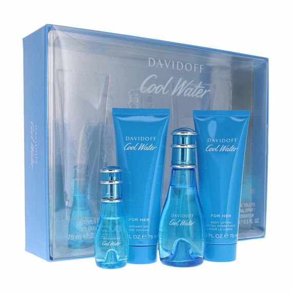 Davidoff Cool Water Woman Eau de Toilette 50ml + 15ml + Body Lotion 75ml + Shower Gel 75ml