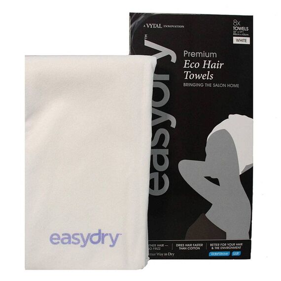 Easydry A Vytal Innovation Premium White  Hair Towels 80Cm X 43Cm