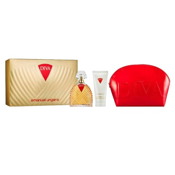 Emanuel Ungaro Diva For Women Eau de Parfum 100ml + Body Lotion 100ml + Toiletry Pouch