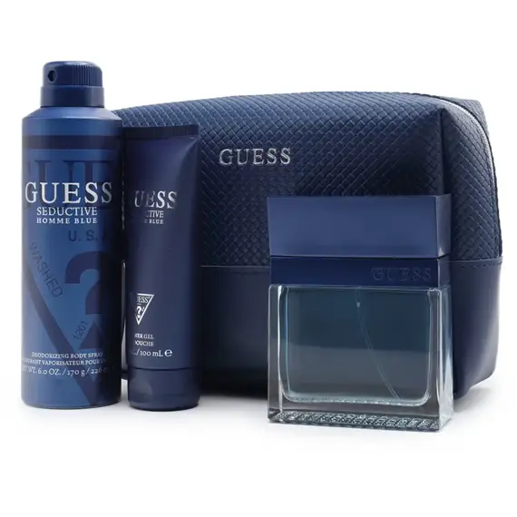 Guess Seductive Homme Blue Eau de Toilette 100ml + Shower Gel 100ml + Body Spray 226ml + Pouch, 2 image