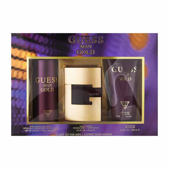Guess Gold For Men Eau de Toilette 75ml + Shower Gel 200ml + Body Spray 226ml, 4 image