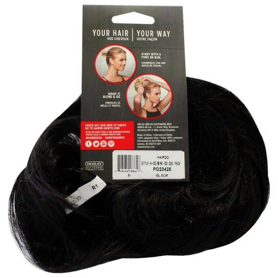 Hairdo Wrap Black Style A Do & Mini Do Wrap 2Pack, 2 image