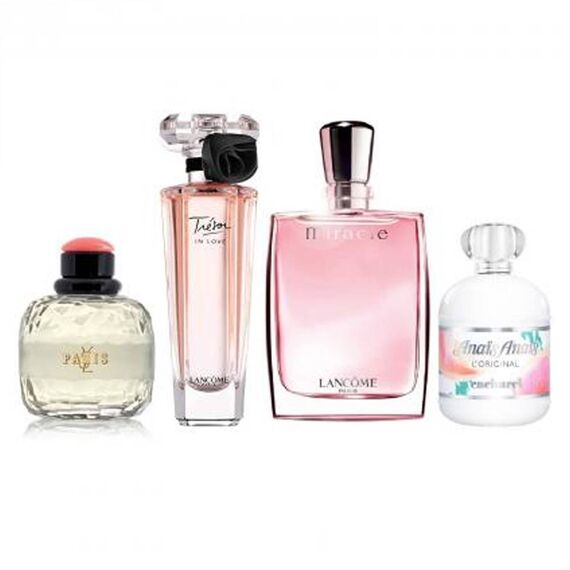 Lancome For Women Eau de Parfum 2 X 5ml Miracle + Tresor In Love + Ysl Paris Eau de Parfum 7.5ml + Cacharel Anais Anais L'original Eau De Toilette 6ml
