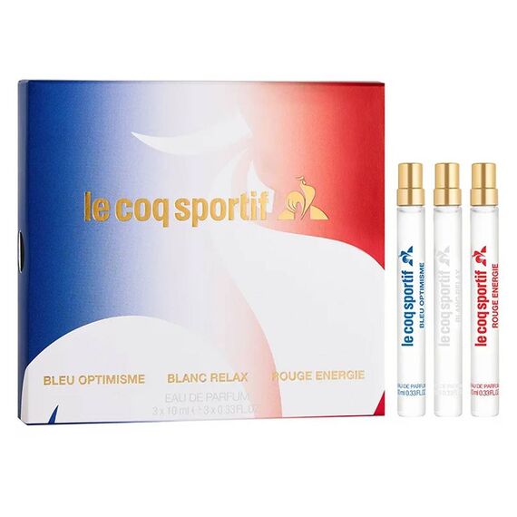 Le Coq Sportif Mini Eau de Parfum (Rouge Energie + Bleu Optimisme + Body Lotionanc Relax)  3 X 10ml, 3 image