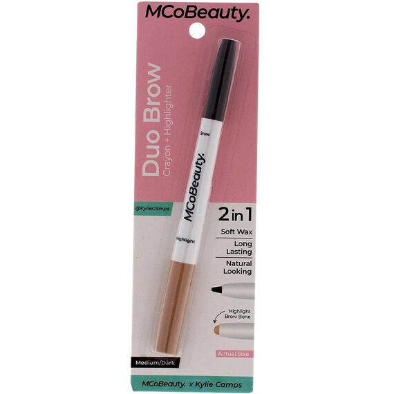 Mcobeauty Duo Brow Crayon + Highlighter Dark Brown For Women Eyebrow Pencil 0.02oz, 2 image