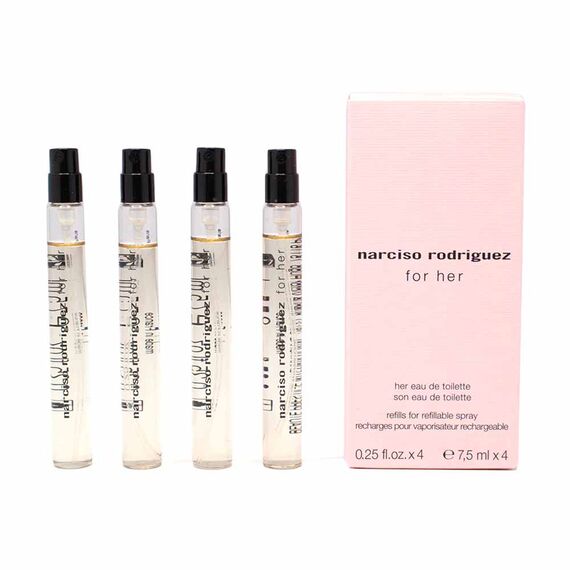 Narciso Rodriguez For Her Mini Eau De Toilette Refillable  4 X 7.5ml