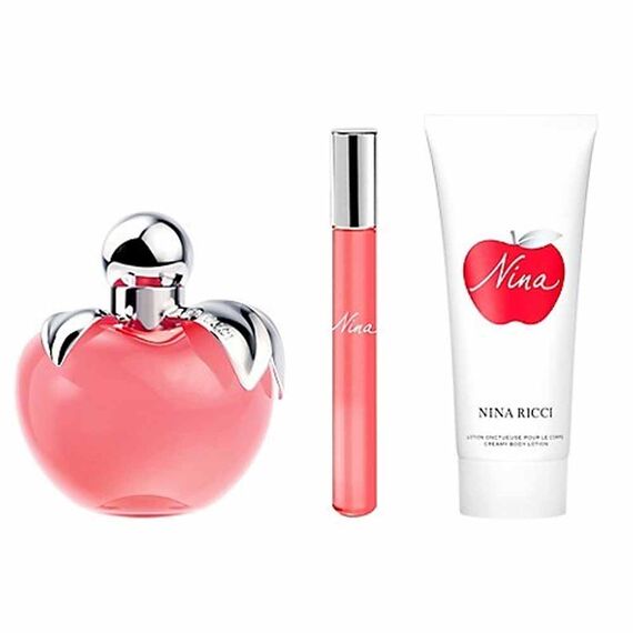 Nina Ricci Nina For Women Eau De Toilette 80ml + Eau De Toilette Rollerball 10ml + Body Lotion 75ml