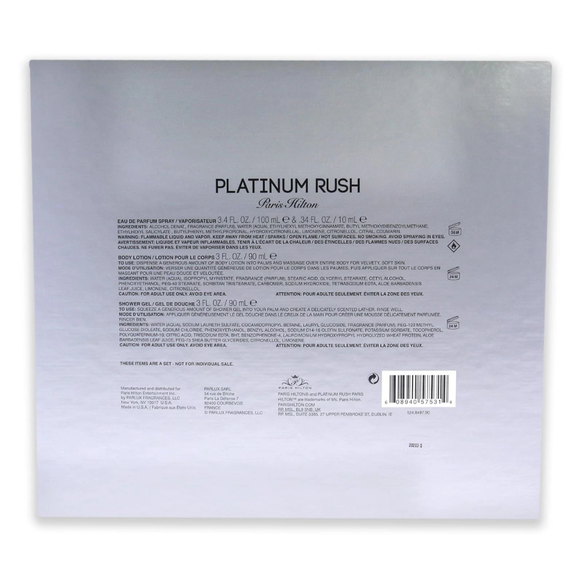 Paris Hilton Platinum Rush For Women Eau de Parfum 100ml + 10ml + Body Lotion 90ml + Shower Gel 90ml, 5 image