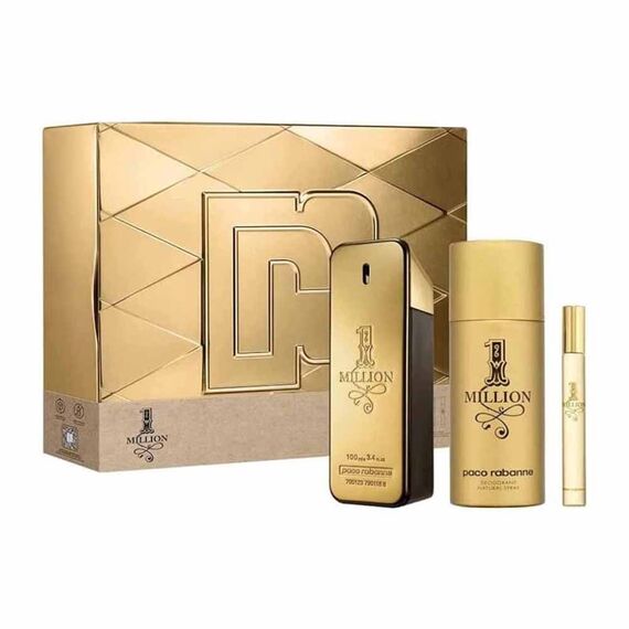 Paco Rabanne 1 Million Golden Oud For Men Parfum Intense 100ml + 10ml +  Deodorant Spray 150ml