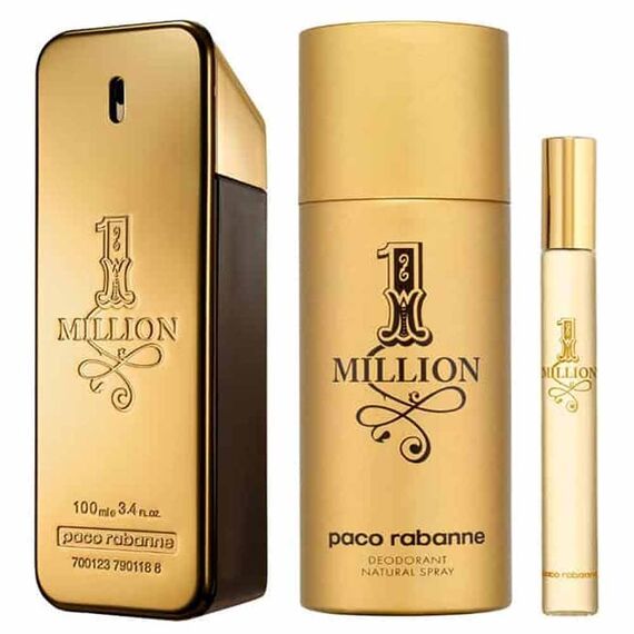 Paco Rabanne 1 Million For Men Eau De Toilette 100ml + 10ml + Deodorant Spray 150ml