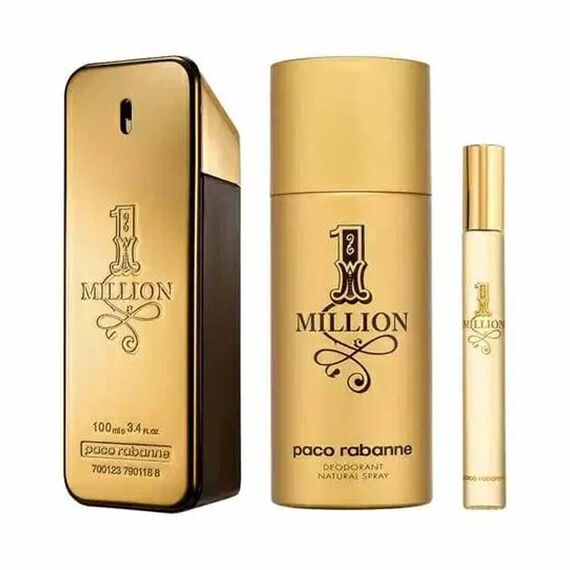 Paco Rabanne 1 Million For Men Eau De Toilette 100ml + 10ml + Deodorant Spray 150ml