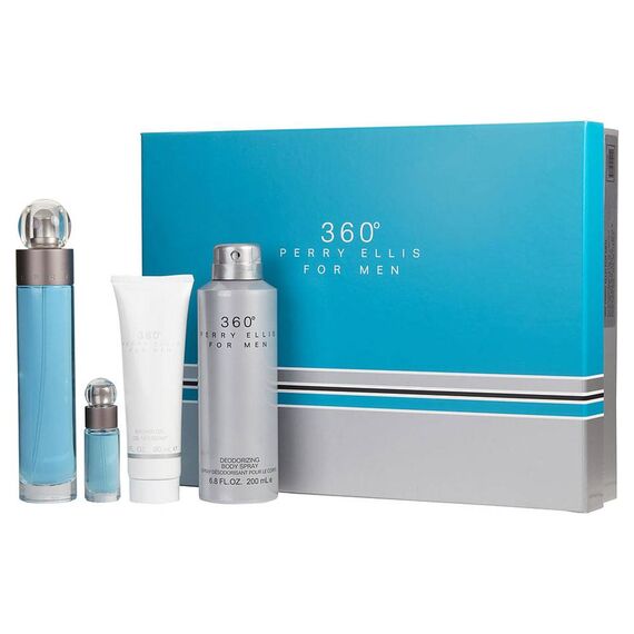 Perry Ellis 360° For Men Eau De Toilette 100ml + 7.5ml + Body Spray 170g + Shower Gel 90ml