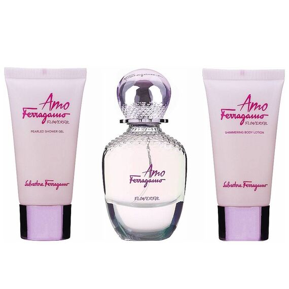 Salvatore Ferragamo Amo Ferragamo Flowerful For Women Eau De Toilette 50ml+ Body Lotion 50ml + Bath & Shower Gel 50ml
