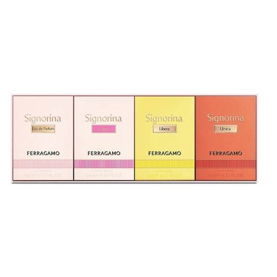 Salvatore Ferragamo Signorina For Women Mini (Signorina Eau De Parfum + In Fiore Eau De Toilette + Libera Eau De Parfum + Unica Eau De Parfum) 4 X 5ml