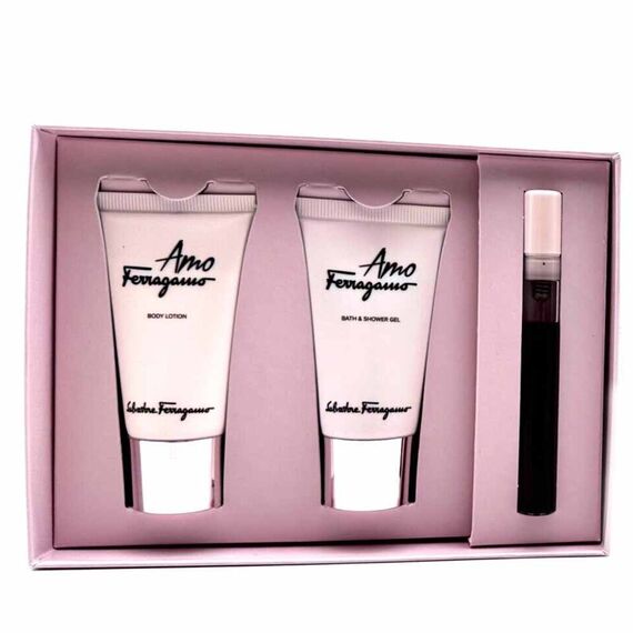 Salvatore Ferragamo Amo Ferragamo For Women Mini Eau de Parfum 5ml + Body Lotion 30ml + Bath & Shower Gel 30ml