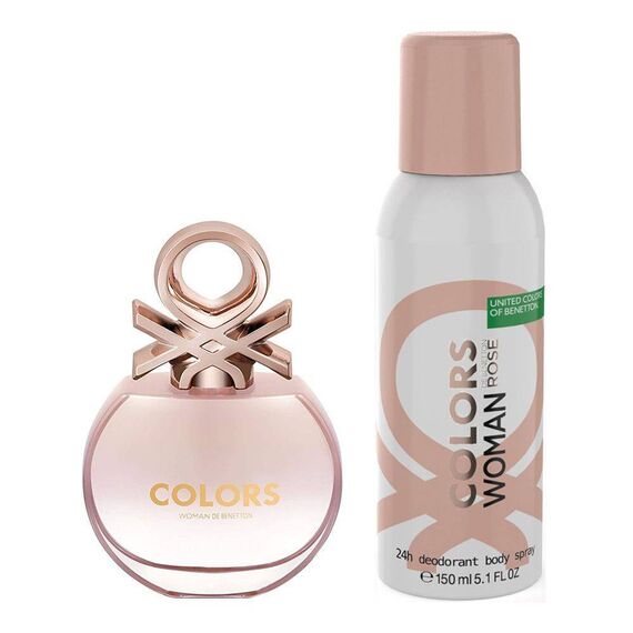 Benetton Colors de Benetton Woman Rose Eau De Toilette 80ml + Deodorant 150ml