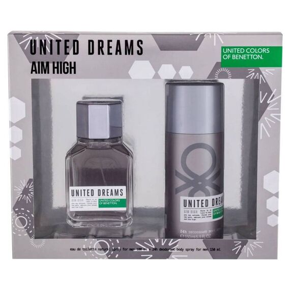 Benetton United Dreams Aim High For Men Eau De Toilette 100ml + 24H Deodorant 150ml