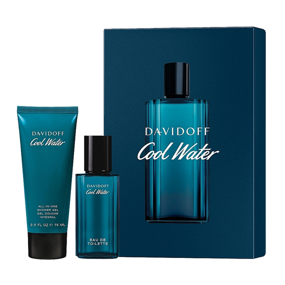 Davidoff Cool Water For Men Set Eau De Toilette 125ml + Eau De Toilette 15ml + Shower Gel 75ml