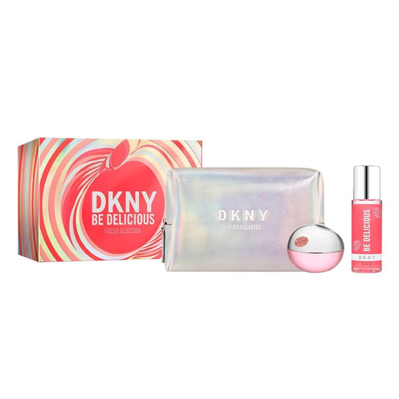Donna Karan Be Delicious Fresh Body Lotionossom For Women Set Eau De Parfum 100ml + Body/Mist 125ml + Pouch