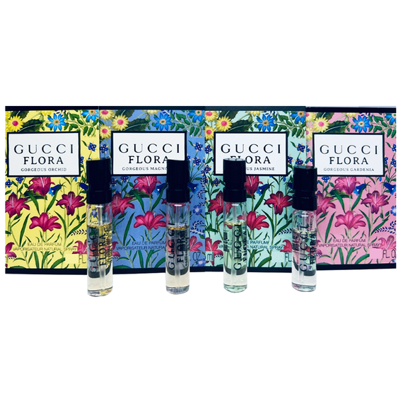 Gucci Flora For Women Eau de Parfum (Gorgeous Gardenia + Gorgeous Magnolia + Gorgeous Orchid + Gorgeous Jasmine) 4 X 1.5ml