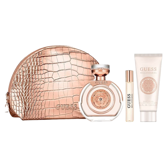 Guess Bella Vita Rosa For Women Set Eau De Toilette 100ml + Eau De Toilette 15ml + Body Lotion 100ml + Pouch, 2 image
