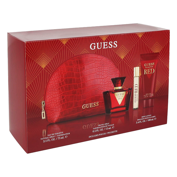 Guess Seductive Red For Women Set Eau De Toilette 75ml + Eau De Toilette 15ml + Body Lotion?100ml?+?Pouch