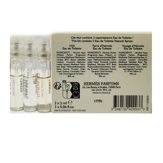 Hermes Eau De Toilette 3 X 2ml (H24 + Terre D'Hermes + Voyage D'Hermes) Vials, 2 image