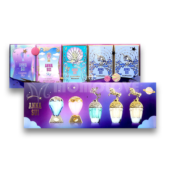 Anna Sui For Women Eau de Toilette (Fantasia Mermaid + Sky + Secret Wish + Cosmic Sky + Fantasia) 5 X 5ml