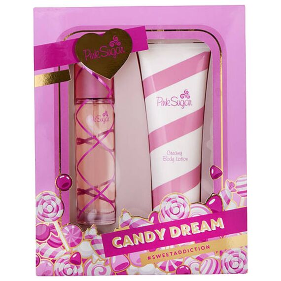 Aquolina Pink Sugar Candy Dream Sweet Addiction For Women Eau De Toilette 100ml + Body Lotion 250ml