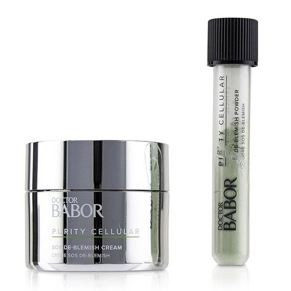 Babor Doctor Babor Purity Cellular SOS De-Blemish Cream 1.7oz + Powder 0.16oz For Women Skin Care Kit 50ml